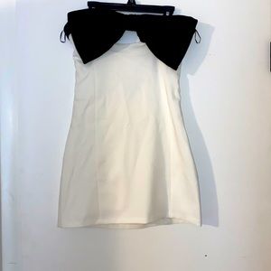 Zara Mini Black and White Bow Dress
